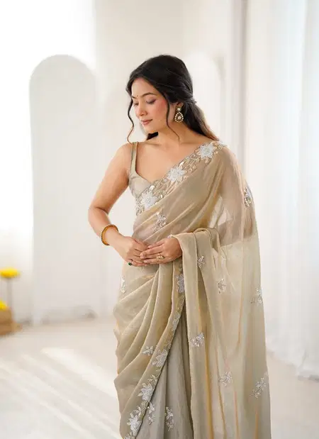Kc 913 Fendy Satin Silk Cutdana Work Designer Saree Exporters In India