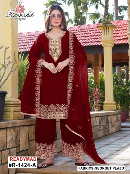 Ramsha R 1424 A To D Georgette Wholesale Pakistani Readymade Suits In India