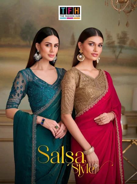 Salsa Style Vol 5 By Tfh Ladies Party Wear Sarees Wholesale Market In Surat
