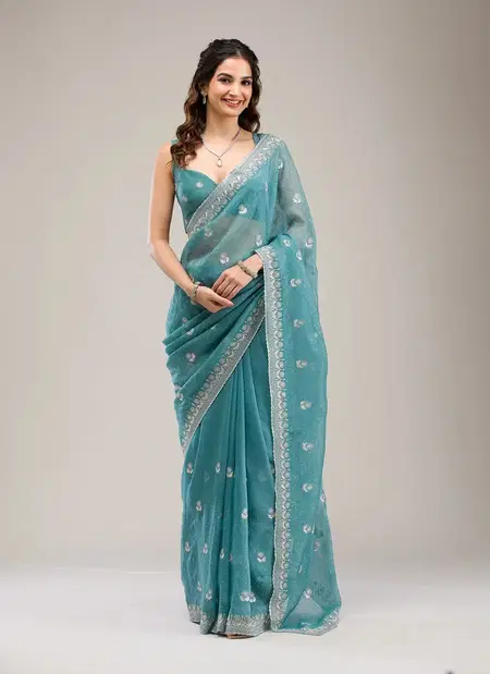 Bt 439 Crunchy Chiffon Diamond Worked Premium Saree Exporters In India