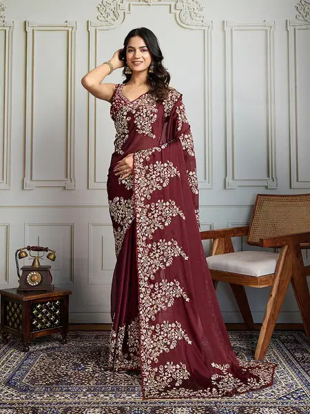 Jf 2827 Rangoli Silk Designer Embroidery Saree Exporters In India

