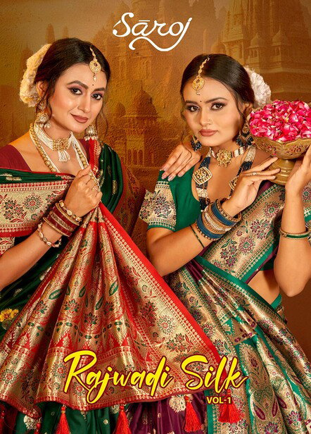 Rajwadi Silk Vol 1 By Saroj Silk Bulk Wedding Wear Saree Orders In India
