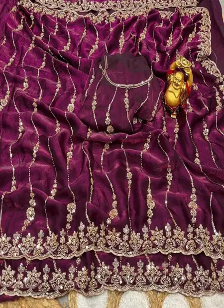 Vt 6071 T Latest Designer Space Silk Gold Beeds Worked Saree Collection
