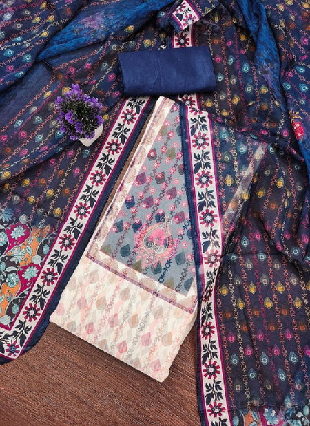 Navya Suit 173 Organza Emroidered Colour Matching Dress Material Wholesale Market In Surat