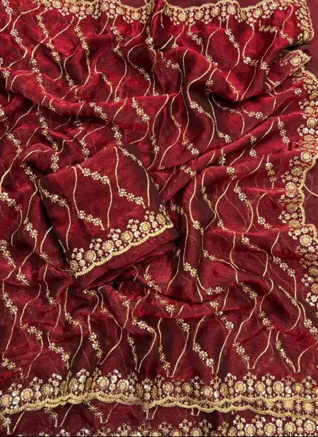 Vt 798 T Fandy Chiffon With Golden Zari Worked Premium Saree Suppliers In India