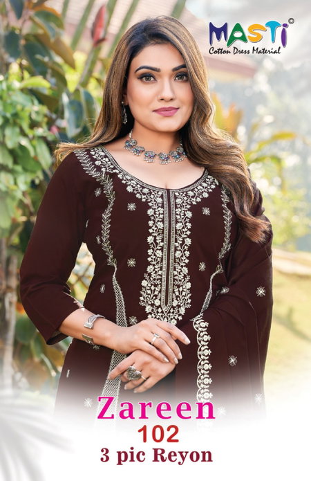 Masti Zareen 102 Rayon Work Dress Material Wholesale Clothing Suppliers In India
