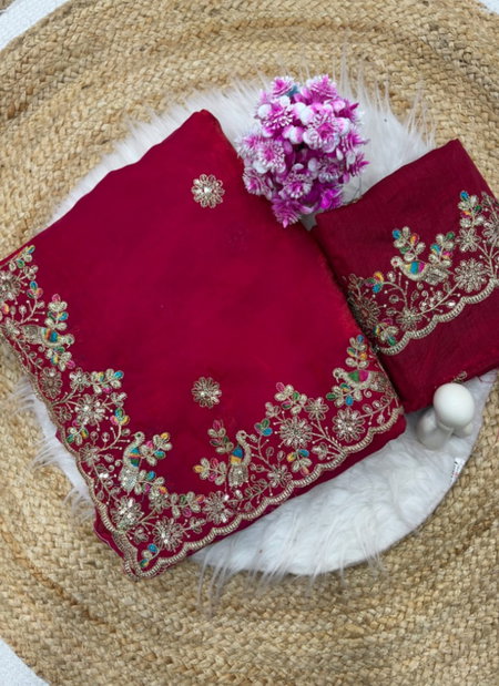 Vt 799 T Space Silk Embroidery Worked Premium Saree Wholesale Price In Surat