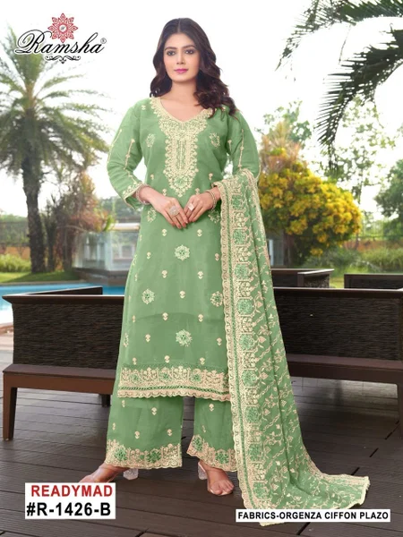 Ramsha R 1426 A To D Organza Pakistani Readymade Suits Suppliers In India