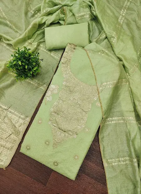 Navya Suit 177 Jacquard Silk Embroidery Worked Fancy Dress Material Wholesale Market In Surat
