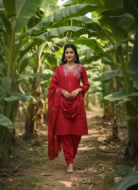 Navya Kurti 178 Silk Blend Embroidery Worked Kurti With Bottom Dupatta Wholesale Price In Surat