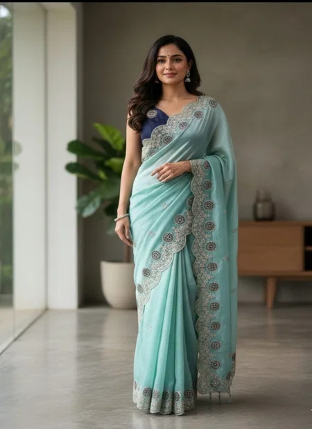 Vt 812 T Gold Crush Embroidery Worked Designer Saree Online Wholesale