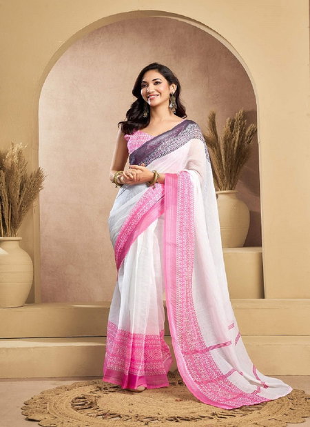 Meera 317 Linen Printed Party Wear Fancy Saree Wholesale Price In Surat