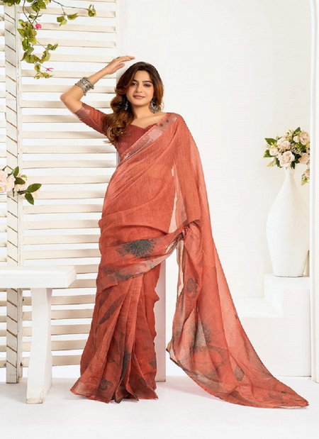 Meera 319 Linen Printed Fancy Saree Bulk Orders In India