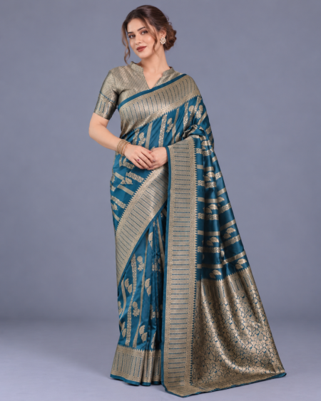 Schc Swara N Soft Lichi Banarasi Silk Wedding Saree