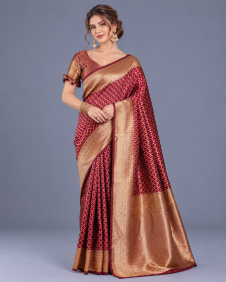 Schc Swara O Soft Lichi Banarasi Silk Saree