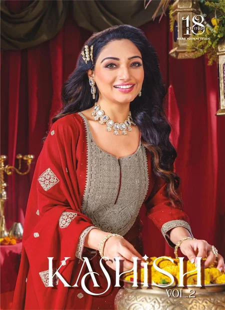 18 Attitude Kashish Vol 2 Vichitra Silk Kurti With Bottom Dupatta Wholesalers In Surat
