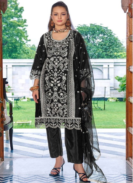 1853 Rosemeen By Fepic Organza Embroidery Pakistani Suit Wholesale Shop In Surat
