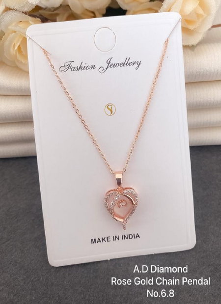 2 AD Diamond Designer Chain Pendant Set Wholesale Shop In Surat
