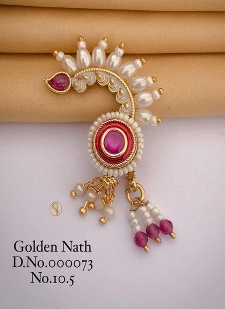 2 DN Marathi Look Golden Nath Wholesale Price In Surat
