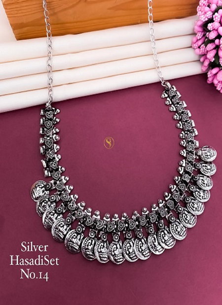 2 Navaratri Special Oxodize Silver Hasadi Set Wholesale Price In Surat
