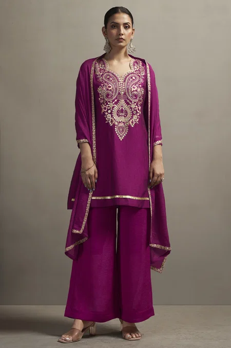 Rani Pink Ethnic Silk Blend Plazzo Suits DEKSD8213PI