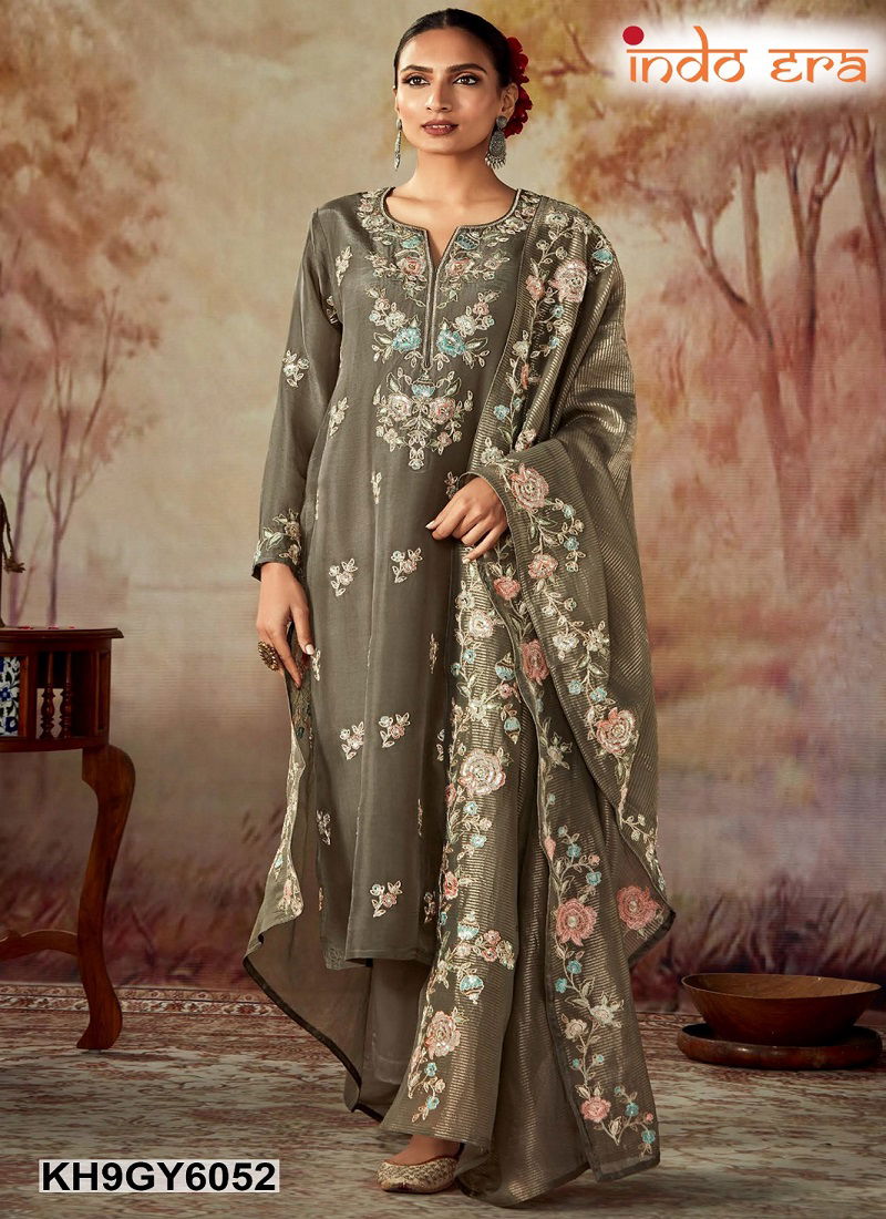 2484 By Indo Era Floral Thread Embroidered Kurti With Bottom Dupatta Wholesale Shop In Surat
 Catalog