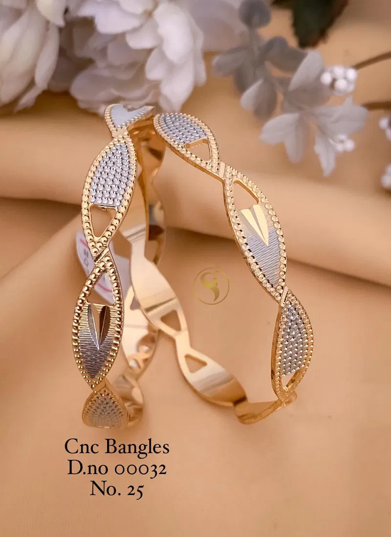 25 Cnc Gold Plated Bangles Wholesale Shop In Surat
