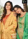 Kessi Taj 2 Jam Silk Embroidered Designer Dress Material