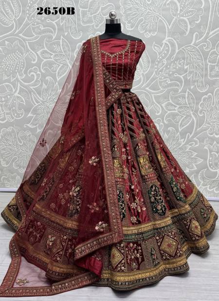 2650 A and B by Anjani Art Heavy Velvet Bridal Wear Lehenga Choli Wholesale Shop In Surat Catalog