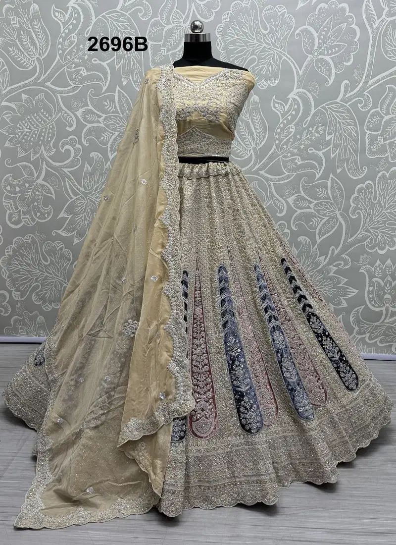 2696 A To 2696 C by Anjani Art Georgette Embroidery Lehenga Choli Suppliers In India Catalog