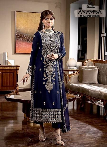 270 Anamsa Faux Georgette Pakistani Suits Wholesale Suppliers In Mumbai Catalog