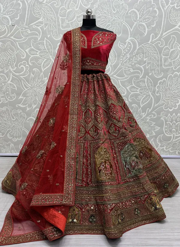 2707 A  And D by Anjani Art Velvet Embroidery Bridal Bulk Lehenga Choli Orders In India