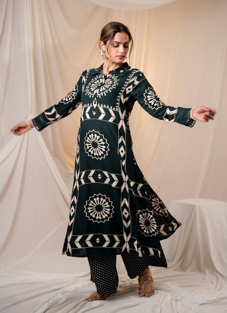 2805 Size Set Designer Rayon Printed Kurti With Palazzo Wholesalers In Delhi
