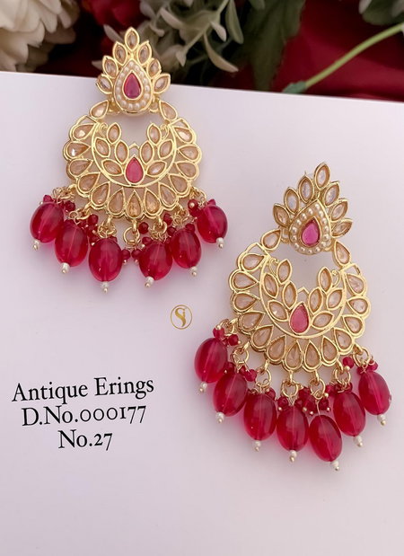 3 Designer Party Wedding Wear Antique Earrings Manufacturers
