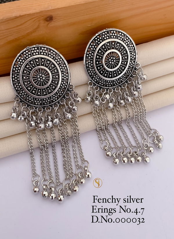 3 Fancy Navratri Special Silver Earrings Wholesale Shop In Surat
