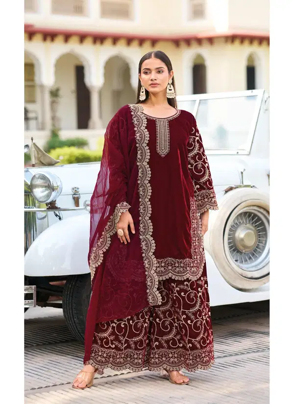 32221 E To H Velvet 24 By Deepsy Suits Velvet Embroidery Pakistani Suits Suppliers In India