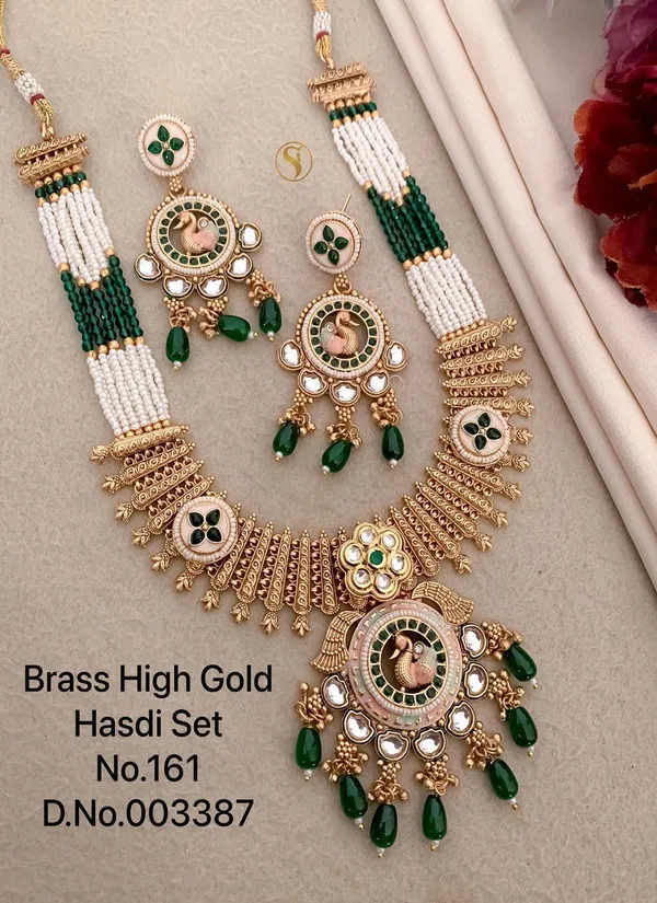 3387 BH Brass High Gold Bridal Hasadi Set Wholesale Shop In Surat
