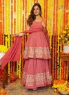 346 Faux Georgette Embroidery Work Function Wear Sharara Suit Catalog