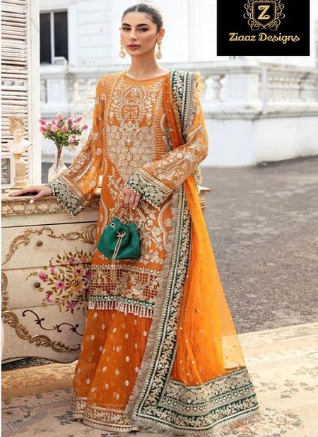 371 Ziaaz Designs Georgette Pakistani Suits Catalog Catalog