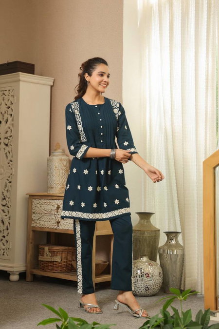 Tanyaa P 382 Cotton Lakhnavi Stylist Co Ord Set Bulk Orders In India