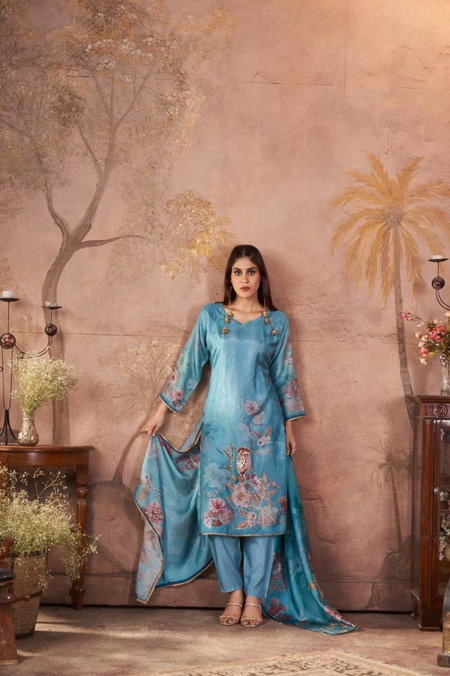 Tanyaa P 393 Maslin Printed Kurti Bottom With Dupatta Wholesalers In Delhi