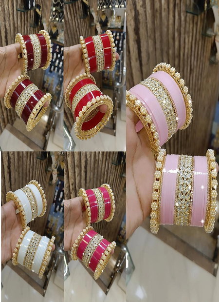4 TE Designer Palin Bridal Wear Chooda Set Wholesale Price In Surat
