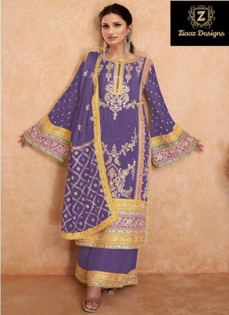 418 B To D By Ziaaz Heavy Chinon Embroidery Pakistani Suits Wholesalers In Delhi Catalog