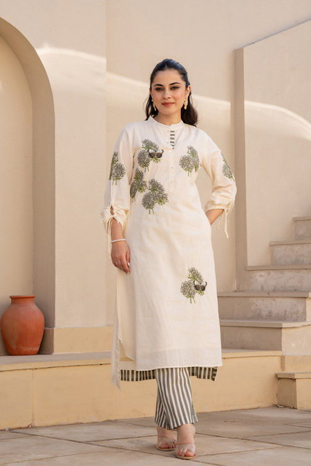 Tanyaa P 418 Cotton Beautiful Work Kurti With Bottom Best Wholesale Shop In Surat