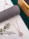5 AD Diamond Designer Rose Gold Chain Pendant Wholesalers In Delhi

