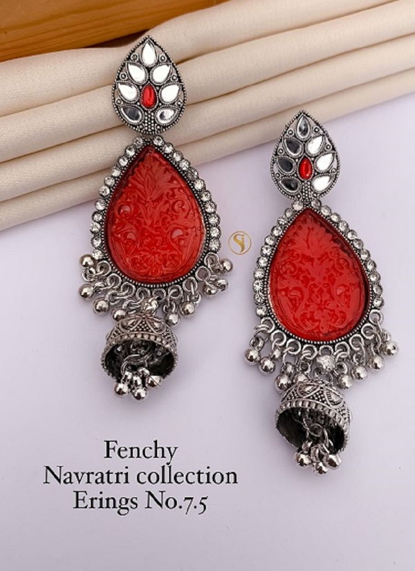 5 Fancy Designer Navratri Special Earring Kansar Jummar Wholesale Price In Surat	