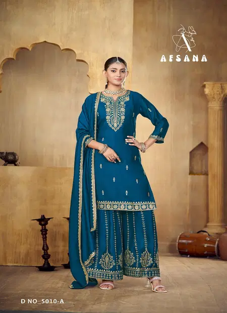 5010 A and B By Afsana Marvel Silk Surat Readymade Suit Wholesale Market