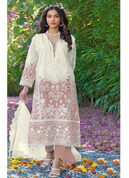 5134 A to H Mah E Rooh Embroidery Organza Pakistani Suits Wholesale Shop In Surat
