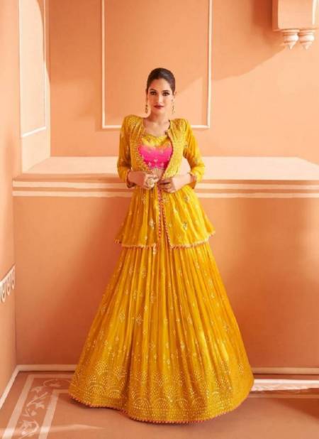 5319 Kalishta Nx By Sayuri Chinon Silk Wedding Wear Indo Western Lehenga Wholesale Market In Surat
