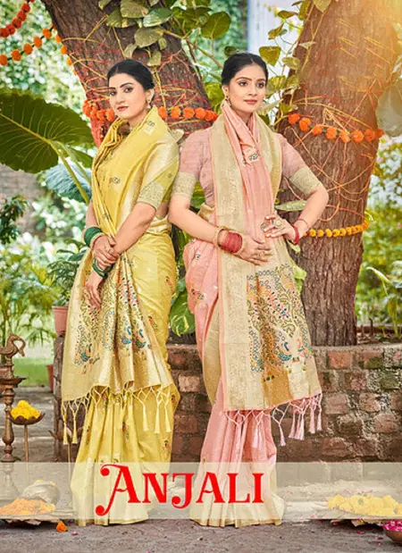 Anjali By Bunawat Assam Silk With Meena Occasion Wear Saree Wholesalers In Surat